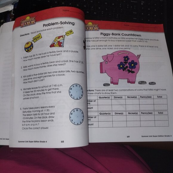 NEW 4TH GRADE WORKBOOK-- SUMMER LINK MATH AND READING--#24 - Picture 4 of 4